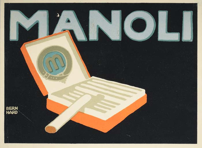 Manoli, Bern Hard, black poster, cigarette