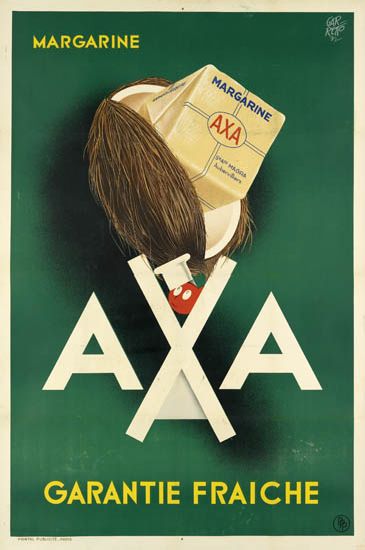 Axa Margarine Garantie Fraiche, green poster