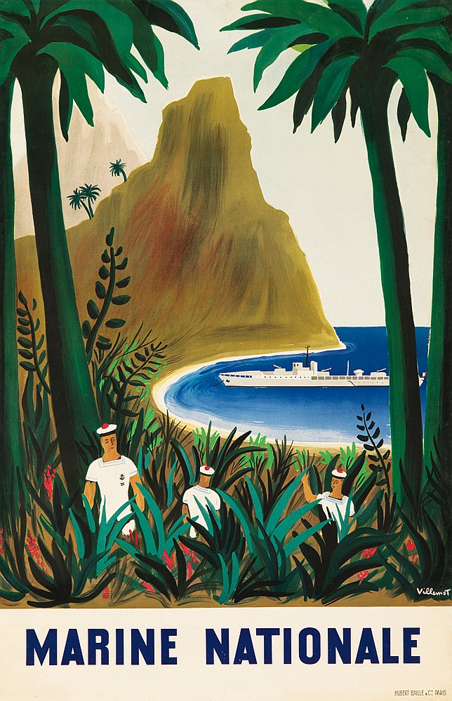 Marine Nationale, cliff, white boat, sailors