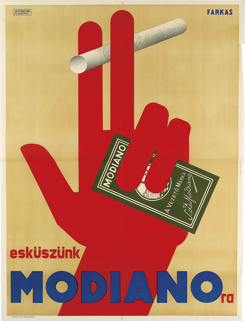 Eskuszunk Modiano, red hand, cigarette
