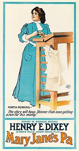 Mary Jane’s Pa, Portia Perkins, woman in blue at a podium