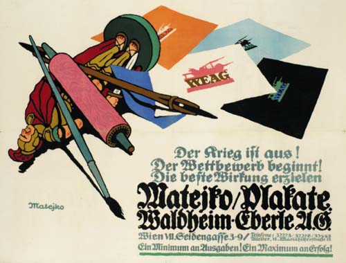 Matejko Plakate Waldheim Eberle, pens, soldier paperweight