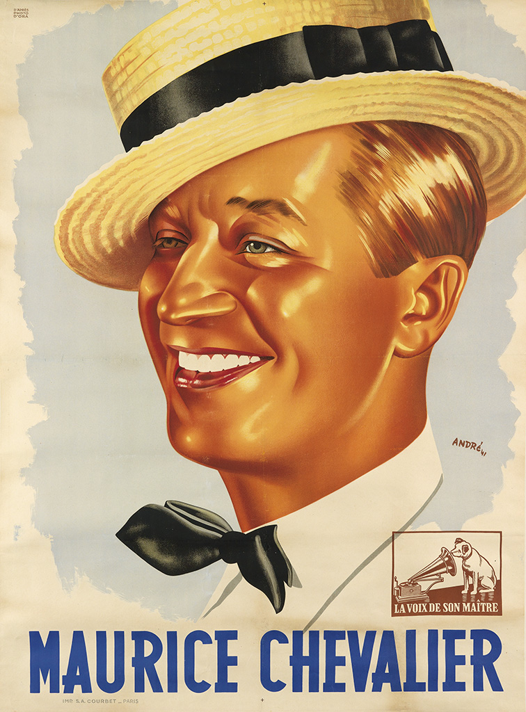 Maurice Chevalier, man in straw hat