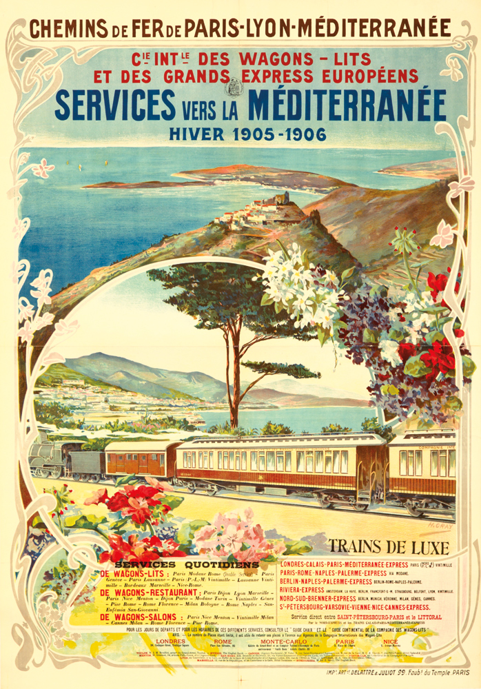 Services vers la Mediterranee, coast, train