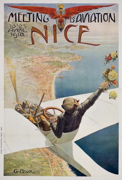 Meeting D’Aviation Nice, white plane, pilot throws flowers