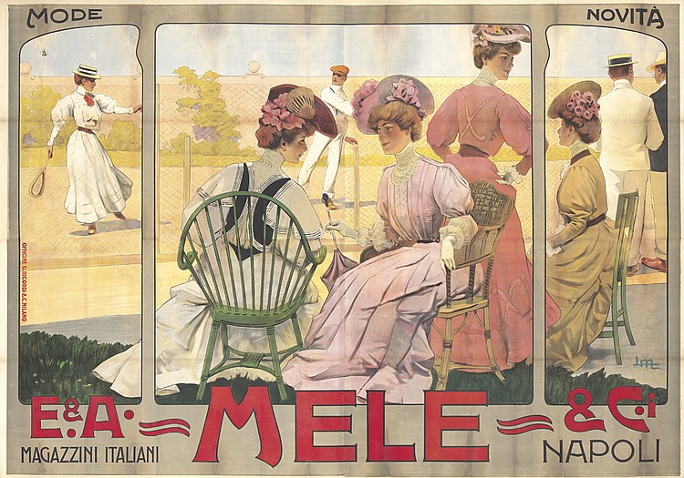 Mele and Ci, Napoli, women in fancy dresses talk, tennis game