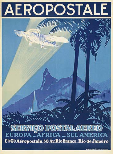 Aeropostale, Servico Postalaereo, Europa Africa Sul America,Cie Gle Aeropostale, 50 Av. Rio Branco. Rio De Janeiro