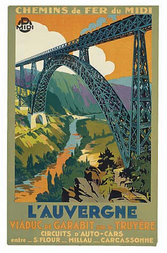 Chemins De Fer Du Midi,  Lauvergne, Viaduc De Garabit– Truyere, Circuits D Auto Cars, Entre S Flour Millu Carcassonne