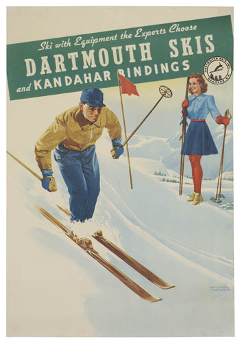 Ski with equipment the experts choose, Dartmouth skis, And Kandahar bindings