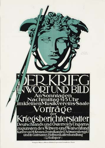 Der krieg, In Wort und bild, An sonntagen, Nachmittag 1/25 uhr, Imklefnen musikverefns-saale, Vortrage, der, Kriegsberichterstatter, Deutschlands und osterreich-ungarns, zugunsten des witwen-und-warsenfond