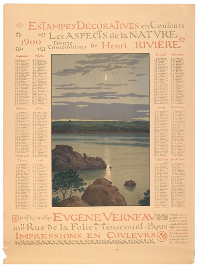 Estampse Decoratives En Couleurs, Les Aspects De La Natvre, Dourge, Compoxitionx, De Henri Riviere, Im Prime rie Evgene Verneav, 100 Rue Oe La Folie Mericourt. Paris, Impressions En Covlers