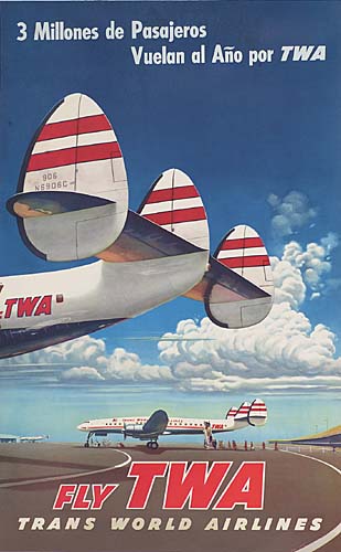 3 Millones De Pasajeros, Vuelan Al Ano Por Twa, Fly Twa, Trans World Airlines