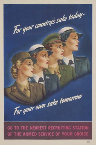 For your country’s sake today, For your own sake tomorrow, Go to the nearest recruiting station, Of the armed service of your choice