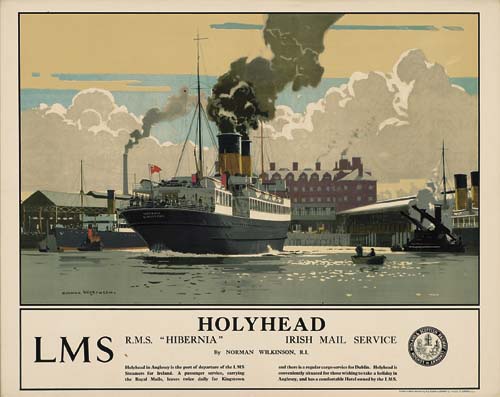Holyhead, Lms, R.M.S. “Hibernia” Irish Mail Service, By Norman Wnkenson. El