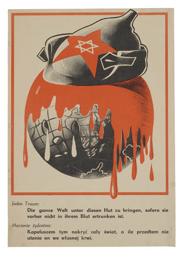 Judas traum: Die ganze welt unter diesen hut zu bringen, sofern sie, vorher nicht in ihrem blut entrunken ist, Marzemie iydostwa: Kopeluszem tym nakryt caly swiat, o ile przedtem nie utonie on we wlasnej krwi.