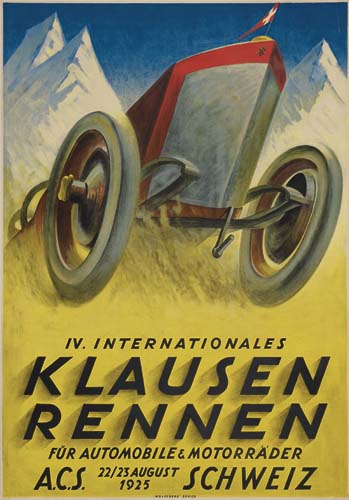 Iv. Interationales, Klausen, Rennen, Fur automobile & motorrader, A.C.S. 22/23 august 1925, Schweiz