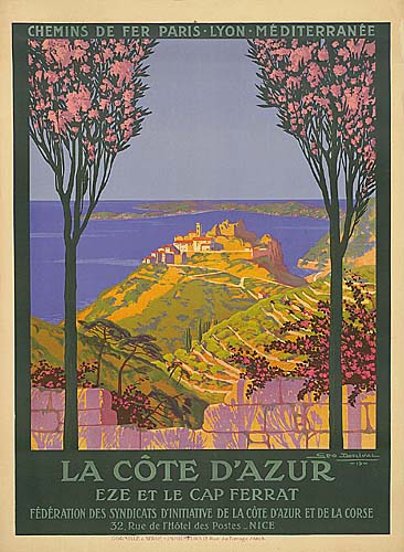 Chemins De Fer Paris Lyon Mediterranee, La Cote Dazur, Eze Et Le Cap Ferrat, Federation Des Syndicats Dinitiative De La Cote Dazur Et De La Corse, 32. Rue De Hotel De Postles Nice