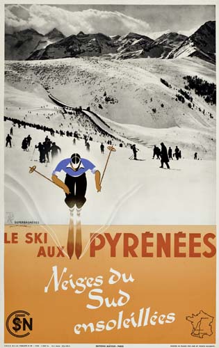 Le Ski, Aux Pyrenees, Neiges Du, Sud, Ensoleillees