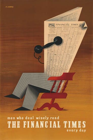 The Financial Times everyday, man siting in a rocker reading the newspaper