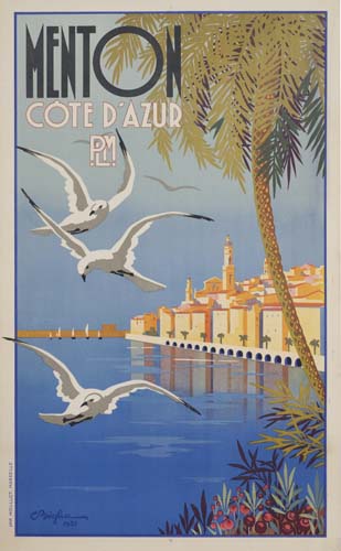 Menton, Cote D’Azur, seagulls, shoreline