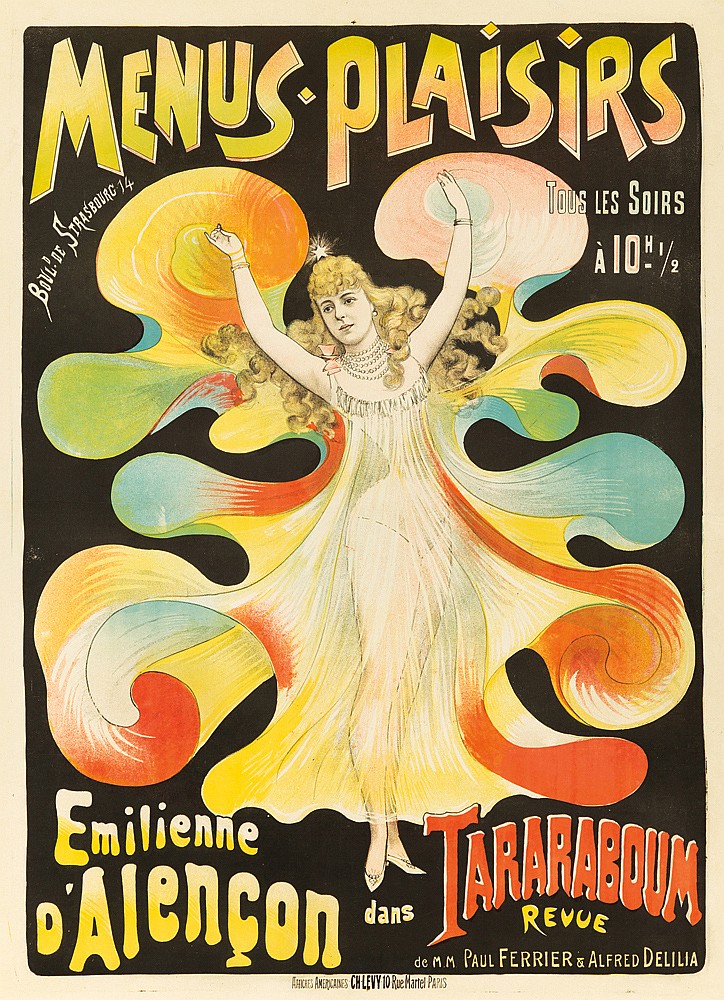 Menus Plaisirs, Emilienne D’Alencon, woman in flowing dress