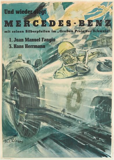 Und Wider Siegt Mercedes-Benz, silver car racing