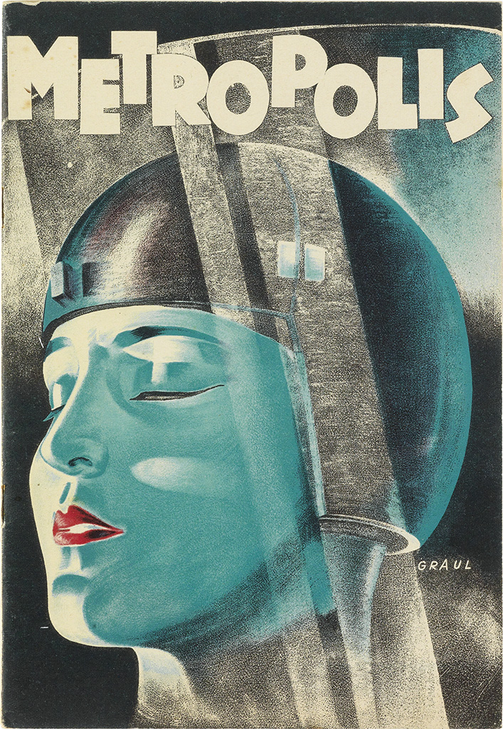 Metropolis, Graul, blue woman in a helmet