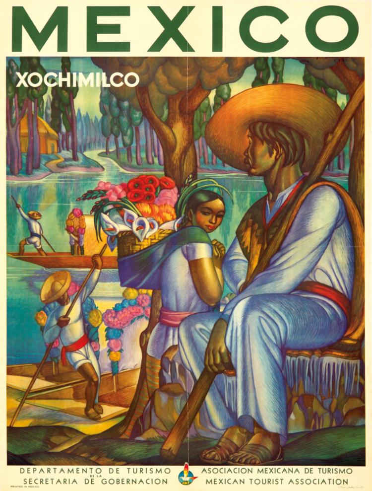 Mexico Xochimilco, flowers by the water