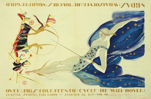 Over this Fourteenth Cycle He Will Hover, woman in blue, Midas