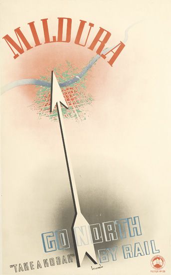 Mildura Go North By Rail, arrow