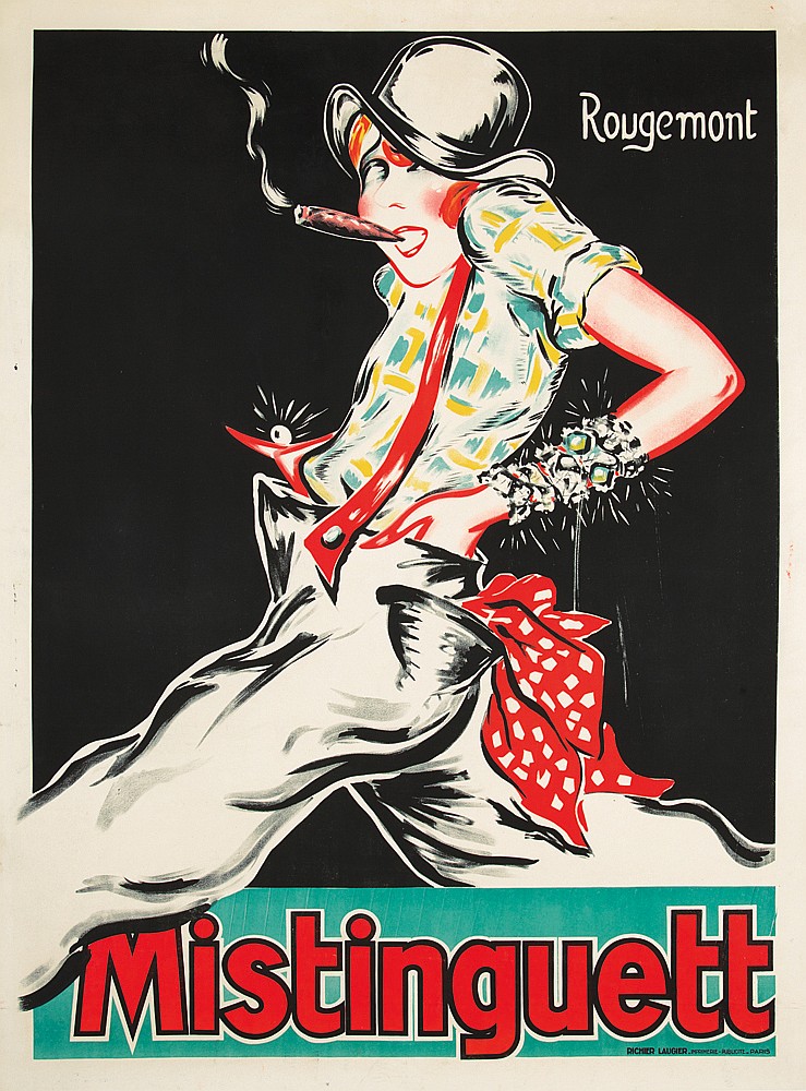 Mistinguett, Rougemont, woman in overalls smoking