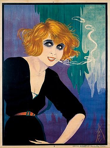Mistinguett, woman in black dress smoking