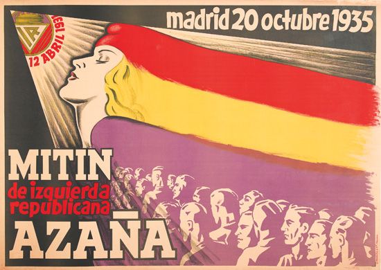 Madrid 20 Octubre 1935, Mitin Azana, woman, crowd