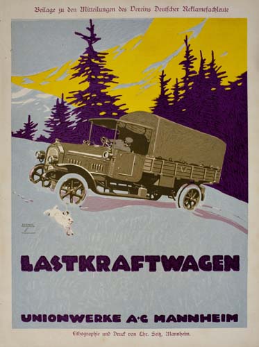 Lastkraftwagen, car stuck in snow