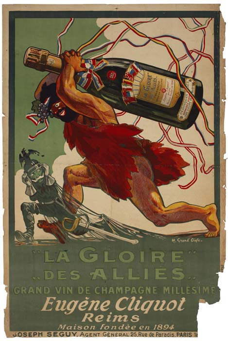 La Gloire des Allies, man in red, wine bottle