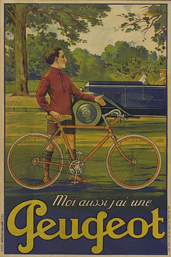 Moi Aussi J’Ai Une Geugeot, man in red with a bicycle