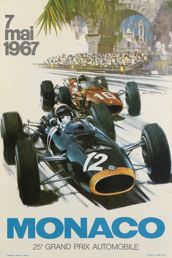 Monaco 7 Mai 1967, black and red cars racing