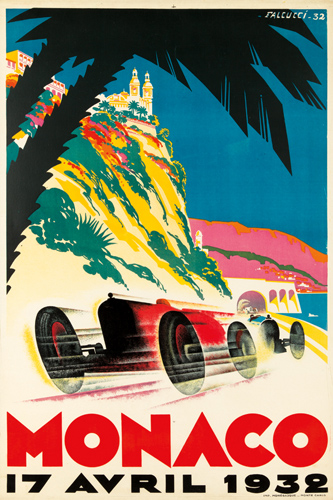 Monaco 17 Avril 1932, red car racing