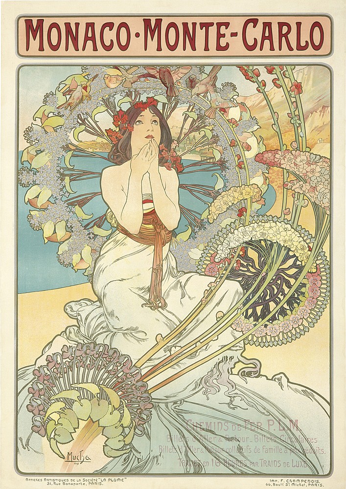 Monaco Monte Carlo, woman in white surrounded by flowers