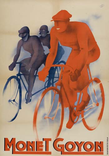 Monet Goyon, men on bicycles