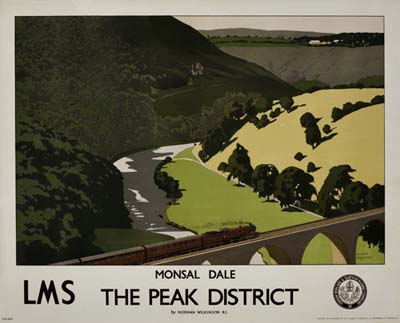 LMS, The Peak District, train over bridge