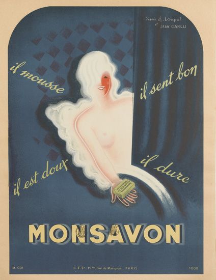 Monsavon, topless woman showering