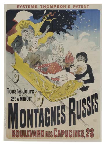Montagnes Russes Boulevard des Capucines, 28, crowd rides in a sleigh