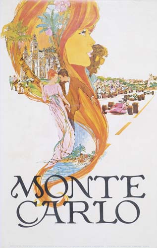 Monte Carlo, couple dancing, profile of a woman