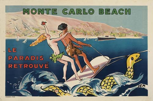 Monte Carlo Beach, Le Paradis Retrouve, sea monster, wake boarding