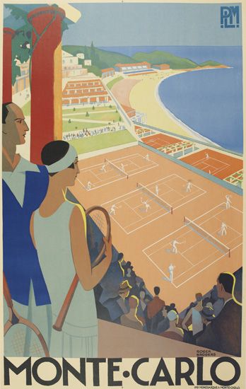 Monte-Carlo, couple watches tennis matches