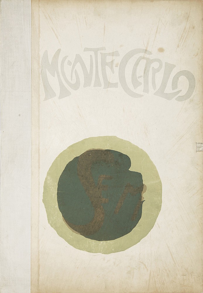 Monte Carlo, white poster, grey and blue circle