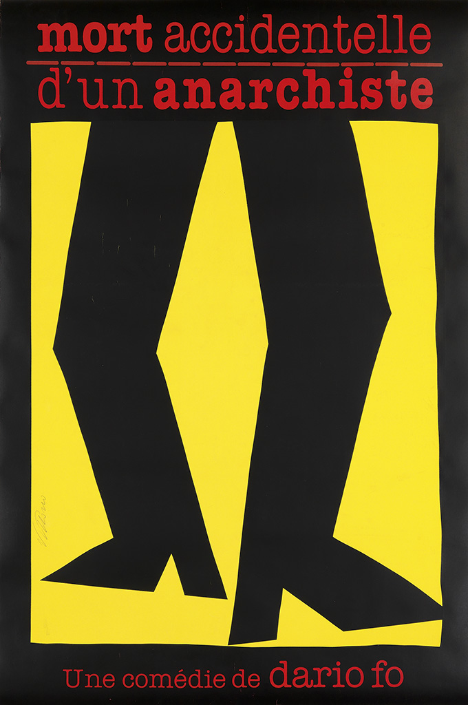 Mort Accidentelle, d’un anarchiste, yellow poster