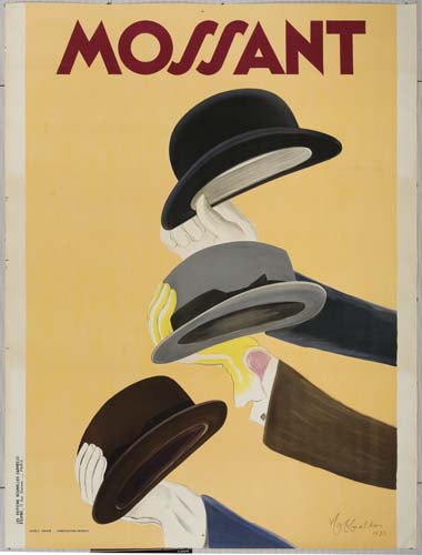 Mossant, yellow poster, hats