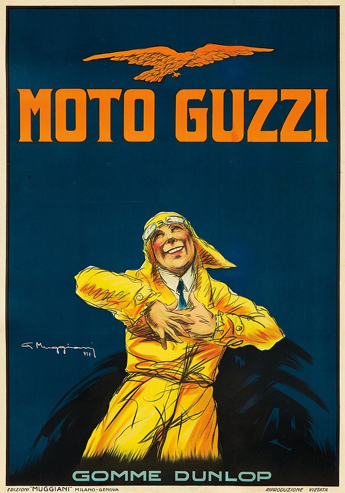 Moto Guzzi, pilot in yellow